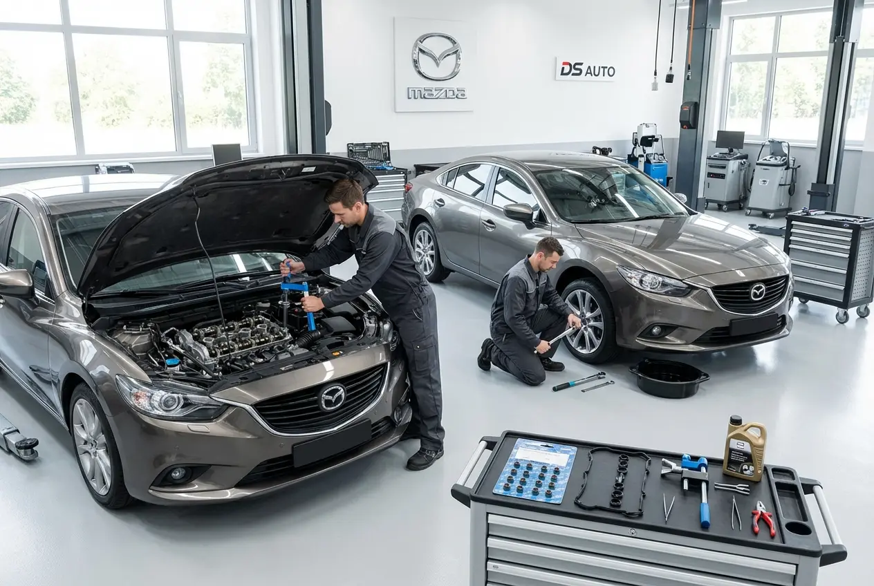 Замена маслосъемных колпачков на двигателе Mazda в автосервисе DS Auto в Жуковском
